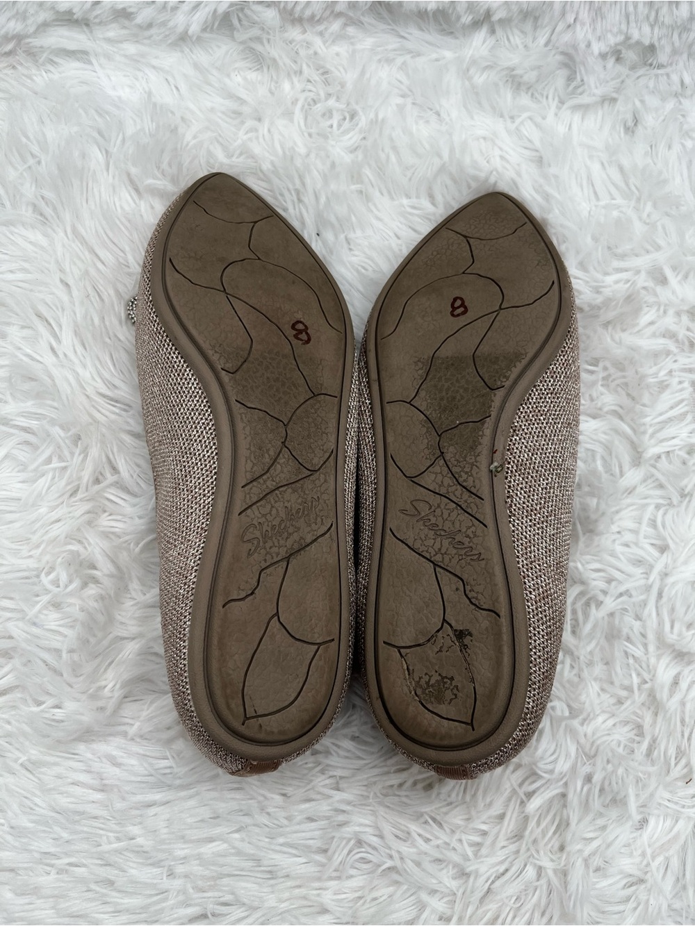 Skechers Flats Size 9 Mocha Air-Cooled Memory Foam Rhinestone Bow Pointed Toe - Picture 6 of 8
